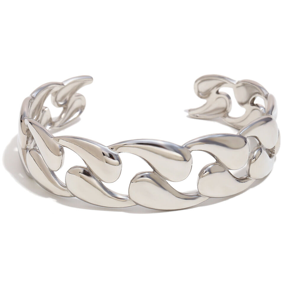 1 stuk luxe, eenvoudige, gedraaide, waterdichte, goudkleurige damesarmband van roestvrij staal. 