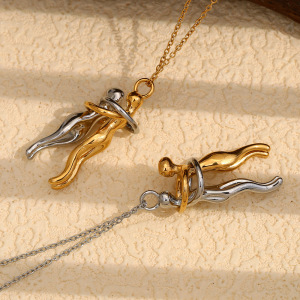 1 Stuk Romantische Serie Klassieke Figuur Roestvrijstalen Waterdichte Gouden Dameshanger Ketting h5 Afbeelding7