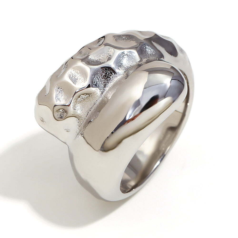 Anello serpente martellato in acciaio/numero 6 Immagine4