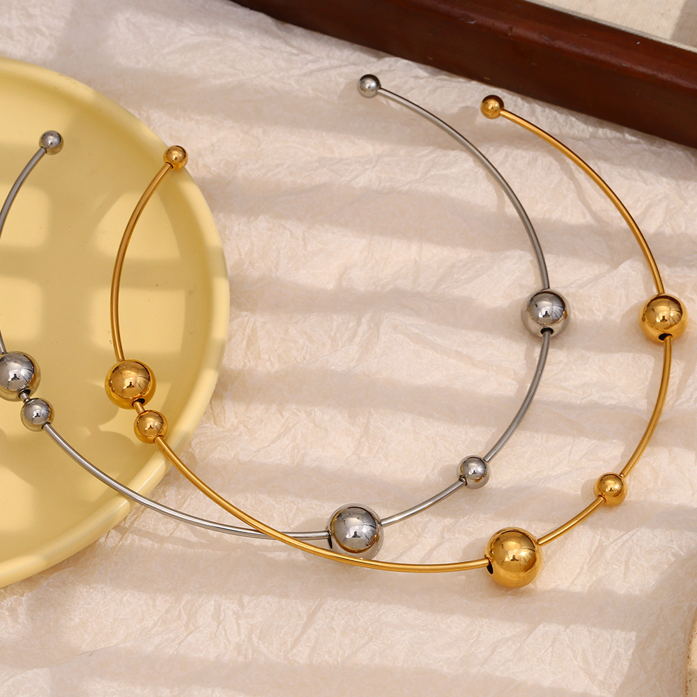 1 Piece Simple Series Casual Geometric Stainless Steel Waterproof Gold Color Women's Chokers Picture6