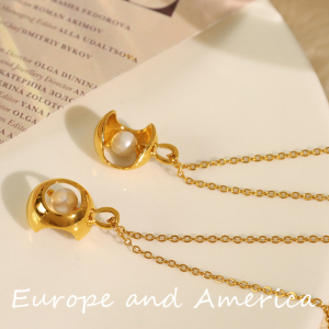 1 Piece Luxurious Series Charming Geometric Stainless Steel Waterproof Gold Color Women's Pendant Necklaces h5 Picture3
