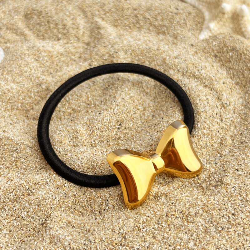 1 Piece Simple Series Daily Ox Horn Stainless Steel Gold Color Women's Hair Bobbles