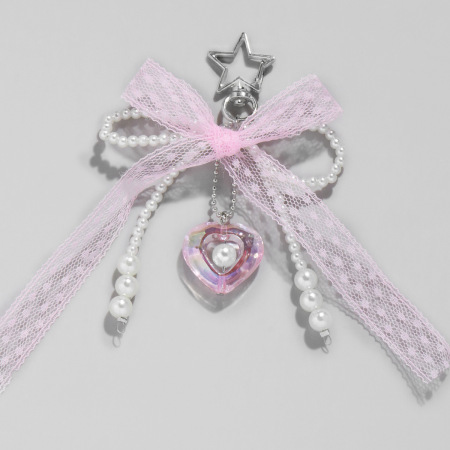 1 Stück Romantische Serie Süße Schleife Knoten Eisen Künstliche Perle Damen Tasche Charms