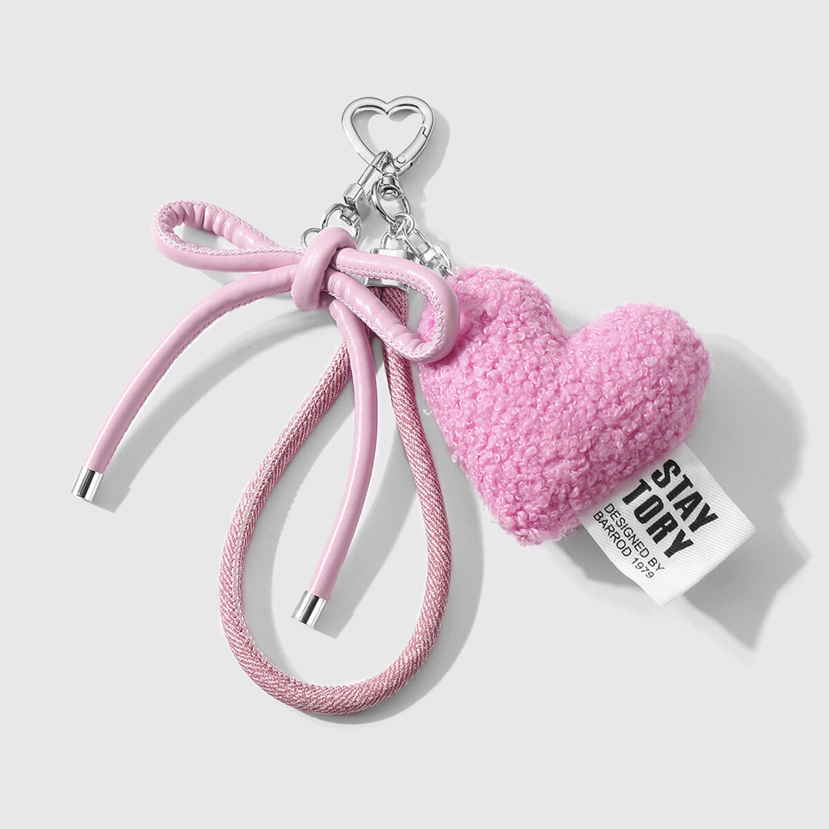 1 porte-clés avec un noeud en forme de coeur rose Image2