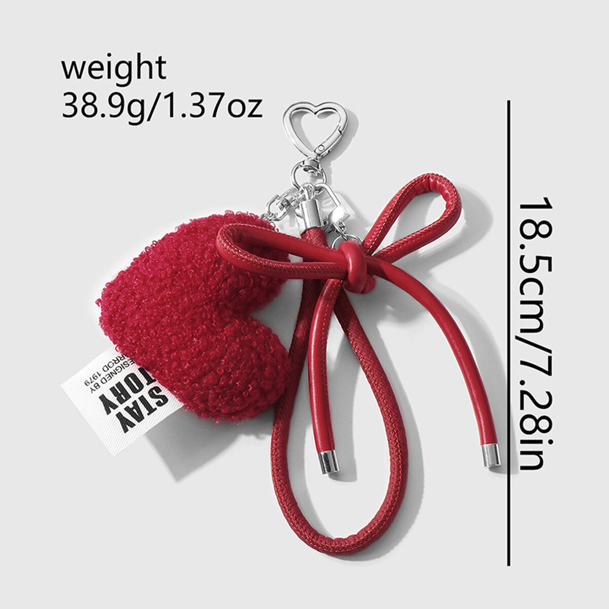 1 breloque de sac en alliage pour femme, série romantique, en forme de cœur mignon h5 Image2