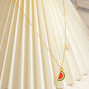 1 Piece Romantic Series Cute Plant Stainless Steel Waterproof Gold Color Women's Pendant Necklaces h5 Picture3
