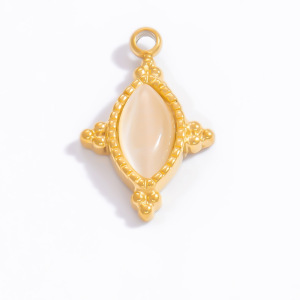 1 Piece Gorgeous Series Classic Sun Nature Stone Stainless Steel Waterproof Gold Color Women's Pendants h5 Picture3