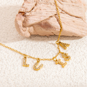 1 Piece Luxurious Series Daily Letter Diy Statement Piece Stainless Steel Waterproof Gold Color Women's Pendants h5 Picture8