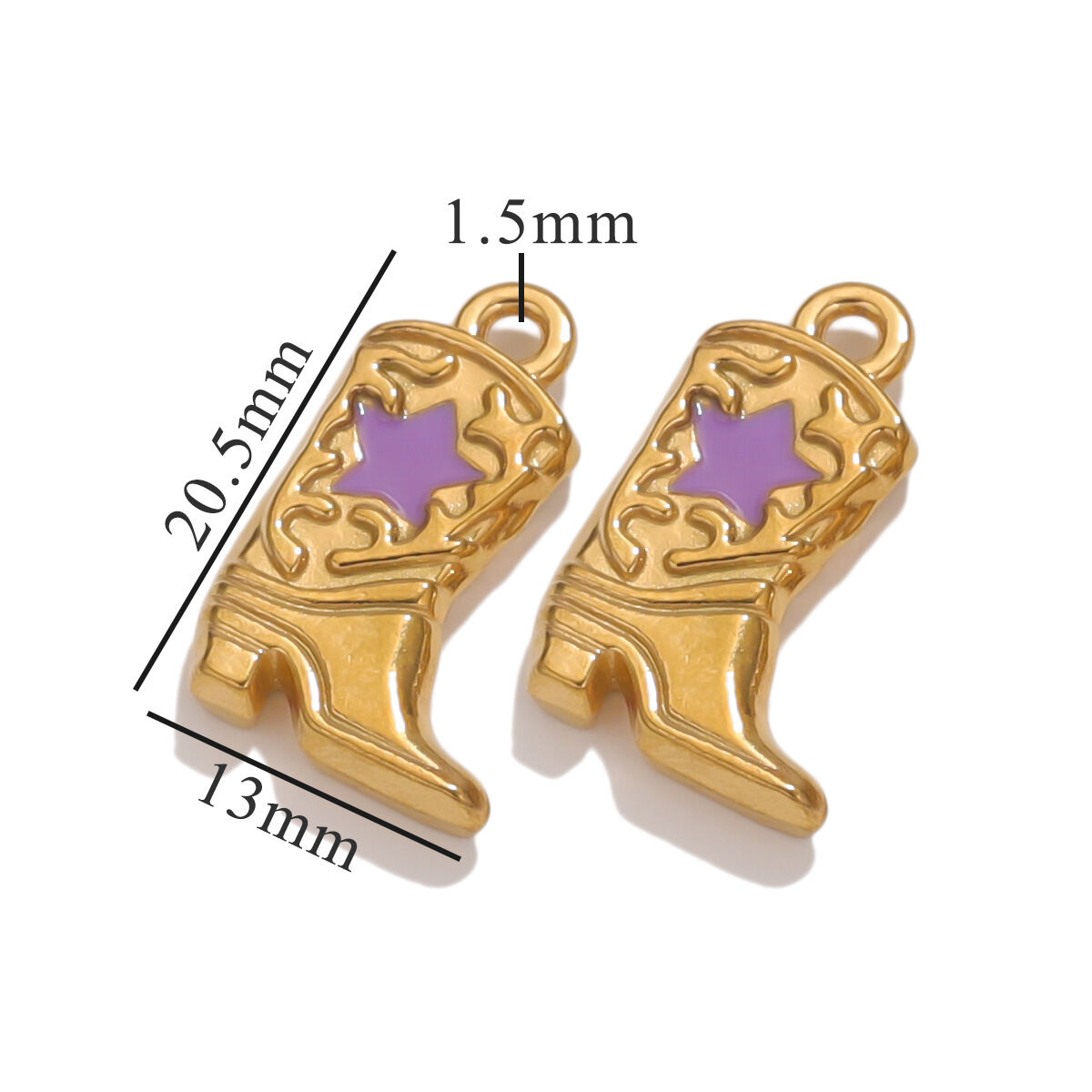 1 Piece Fashionable Series Retro Boot Shape Stainless Steel Waterproof Gold Color Women's Pendants 
