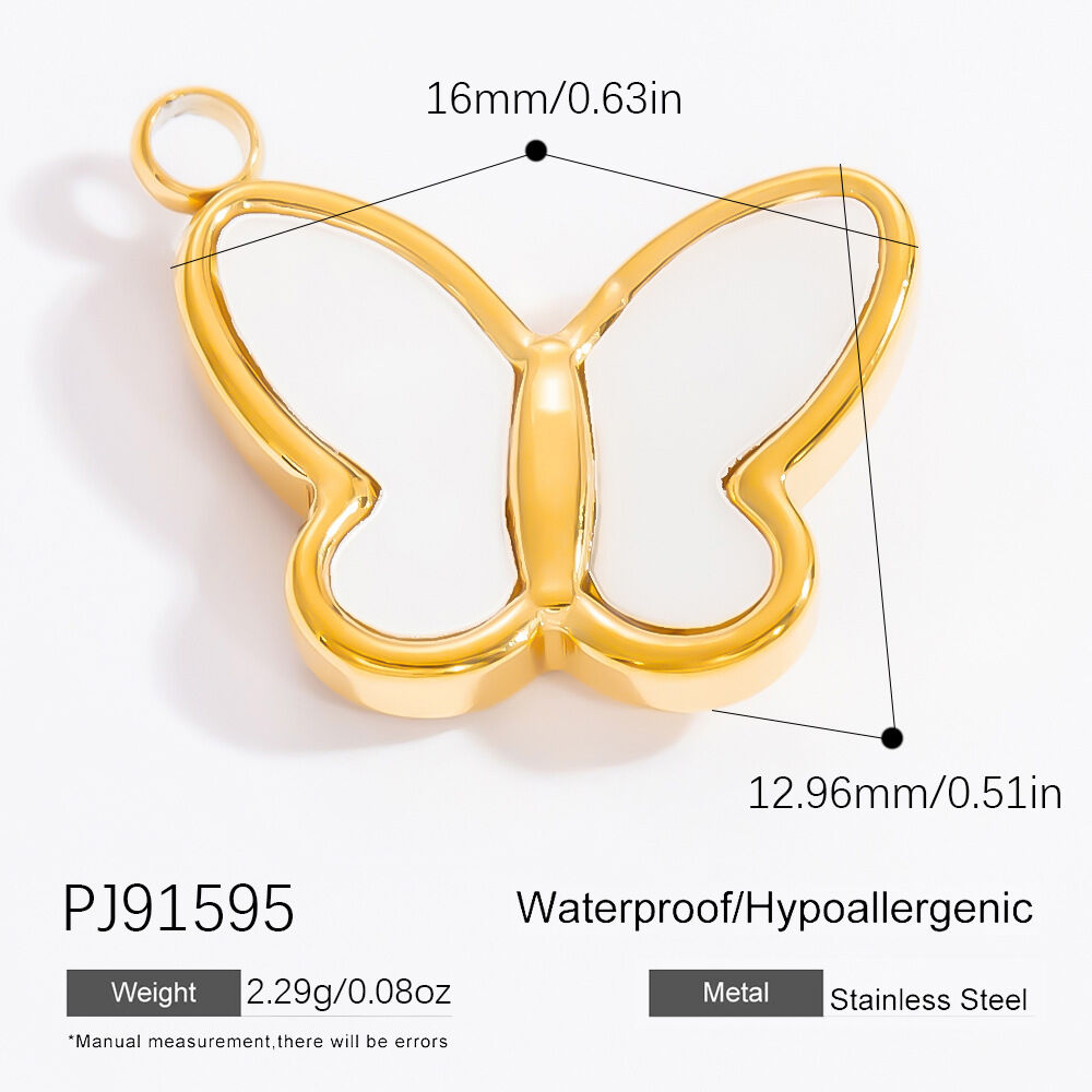 1 Piece Romantic Series Daily Butterfly Oil- Glazing Stainless Steel Waterproof Gold Color Women's Pendants