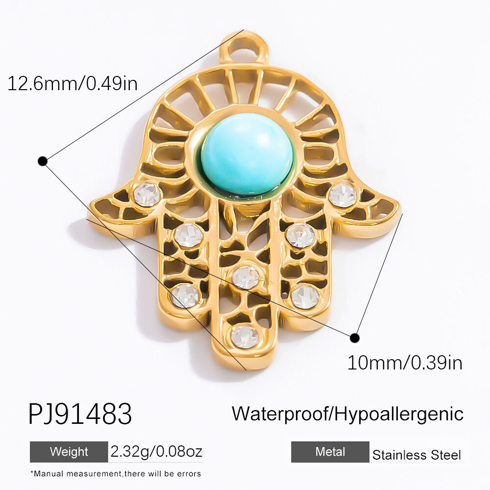 1 Piece Luxurious Series Delicate Eye Pattern Personalized Stainless Steel Waterproof Gold Color Women's Pendants 