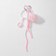 1 portachiavi a cucchiaio con fiocco di pelo rosa