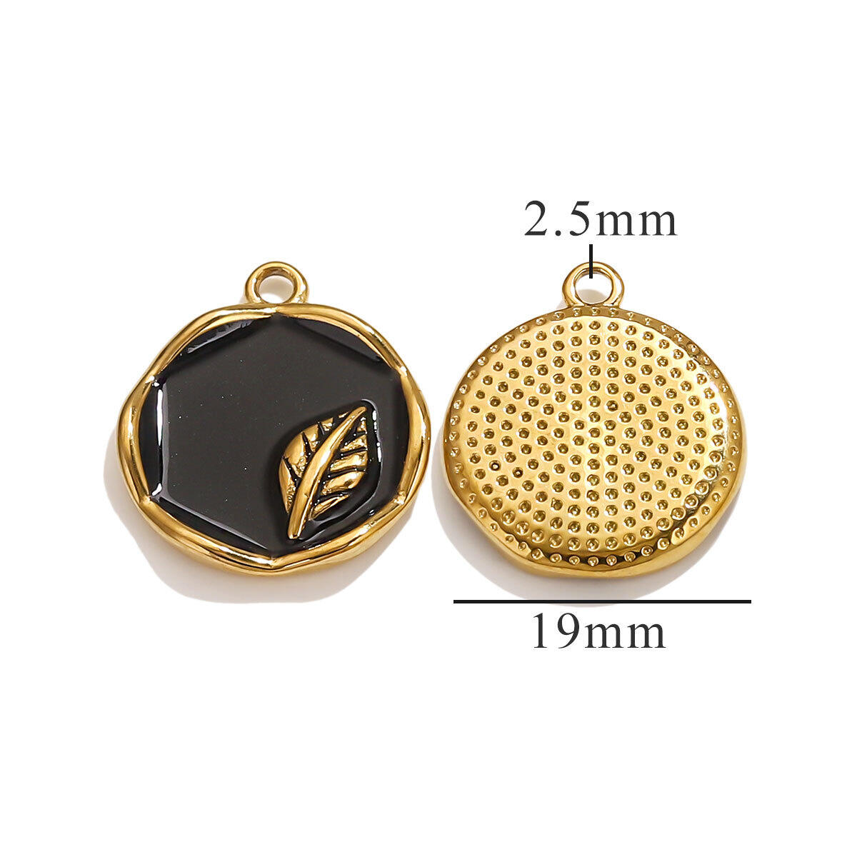 Round Small Leaf Pendant-Black Picture17