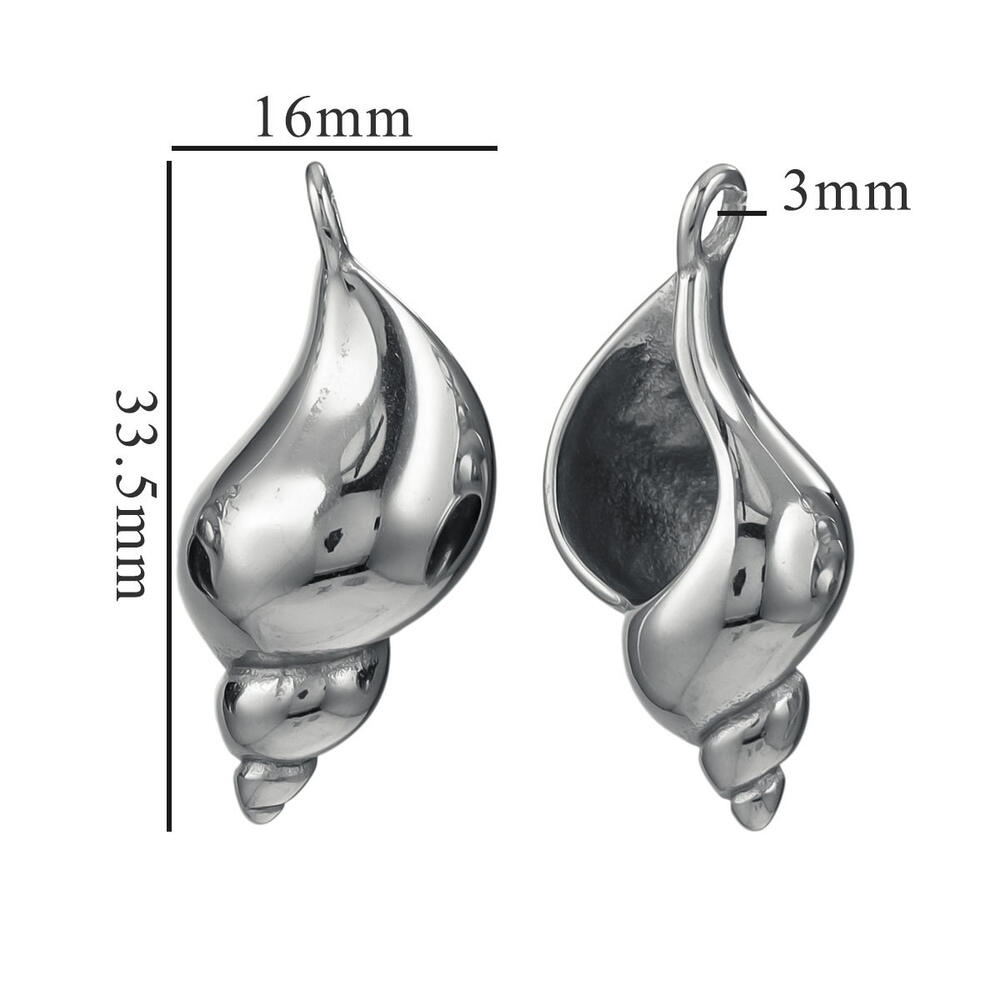 1 Piece Marine Series Simple Conch Shape Stainless Steel Waterproof Gold Color Women's Pendants