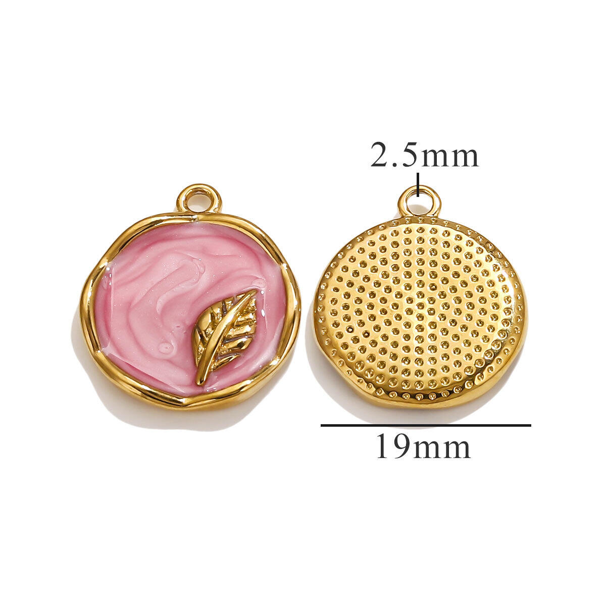 Round Small Leaf Pendant-Pink Picture20