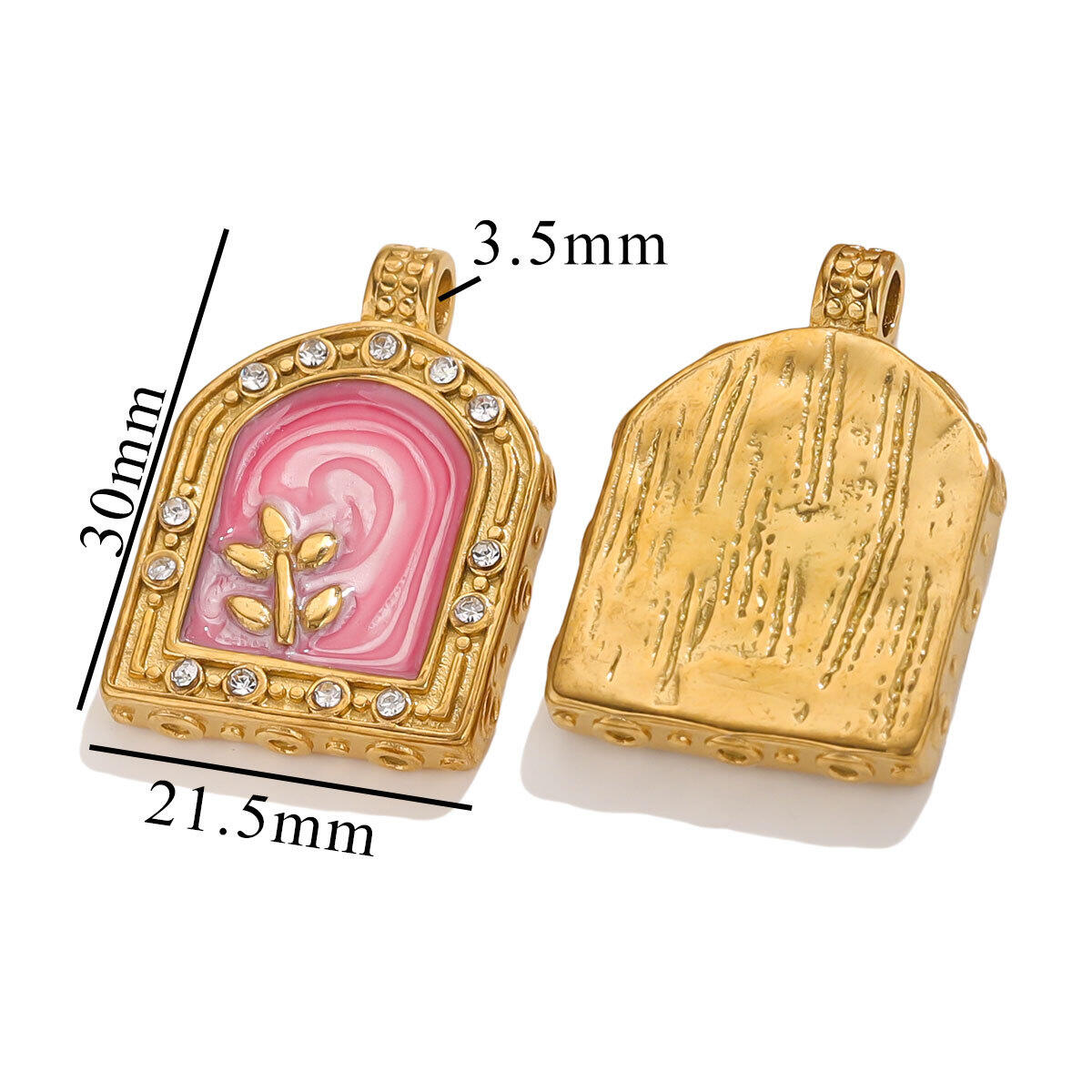 Square Diamond Pendant-Pink Picture3