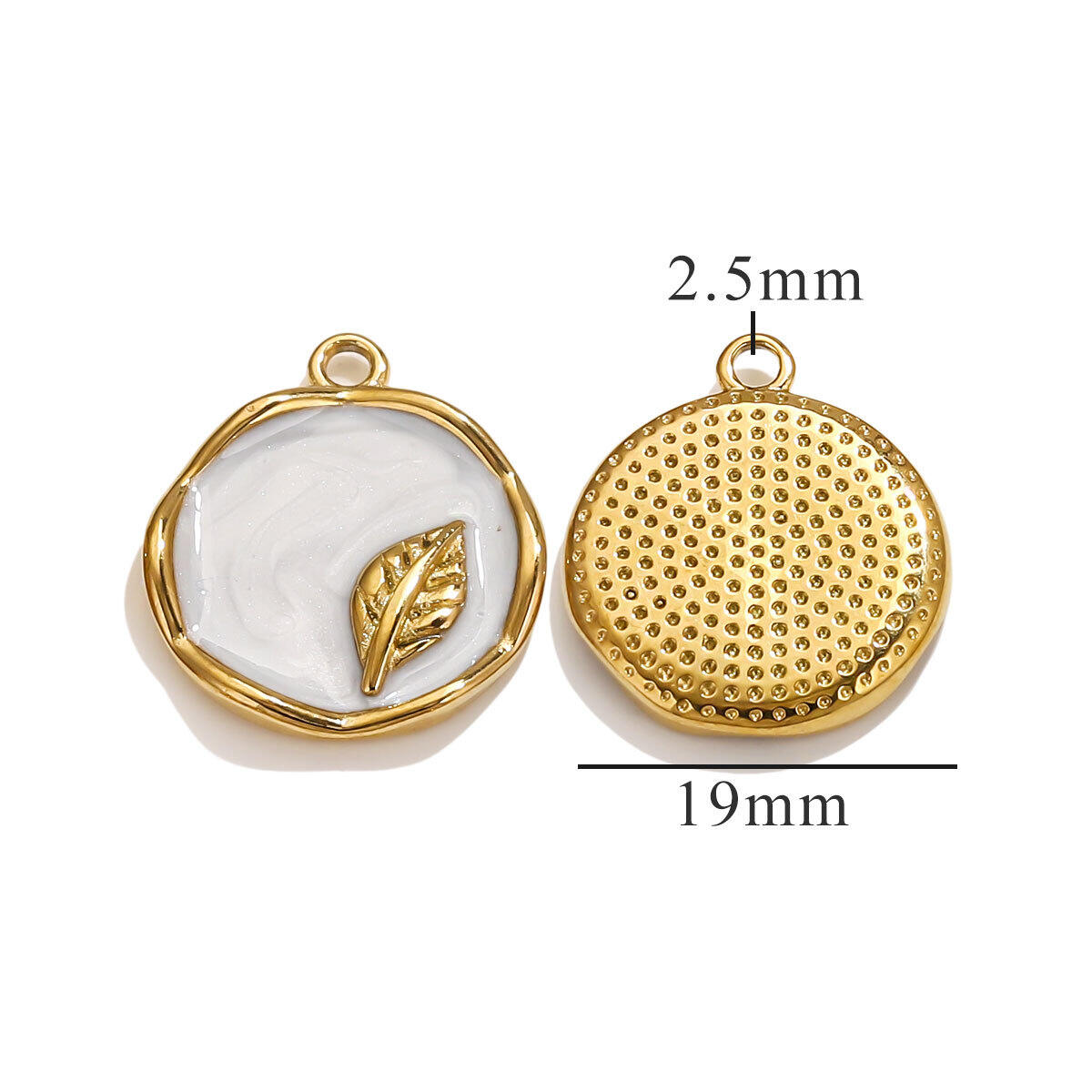 Round Small Leaf Pendant-White Picture18