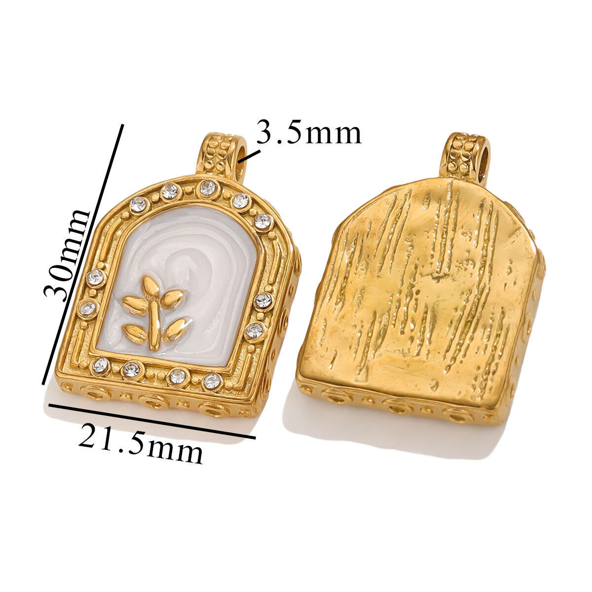 1 Piece Exquisite Series Retro Flower Oil- Glazing Stainless Steel Waterproof Gold Color Women's Pendants h5 