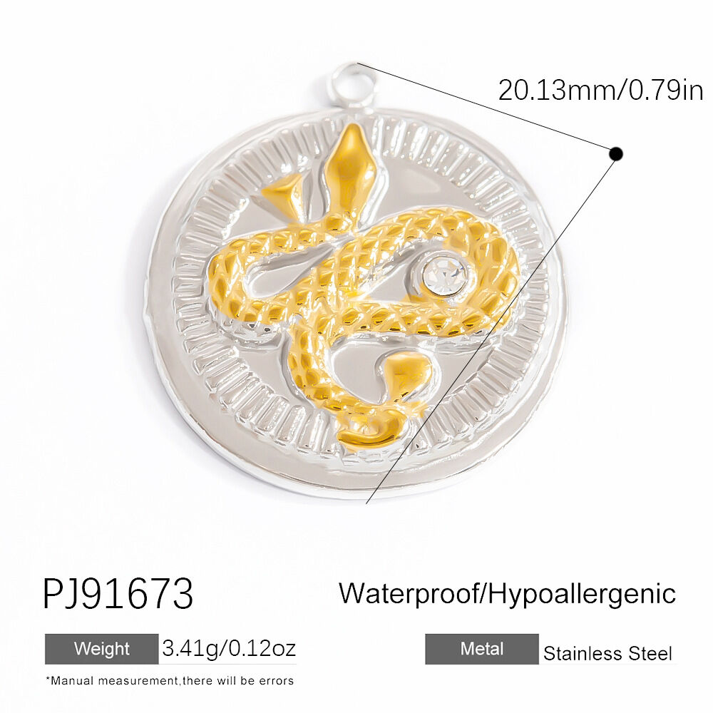 1 Piece Trendy Series Classic Flower Shape Stainless Steel Waterproof Gold & Silver Mixed Color Women's Pendants