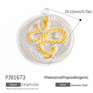1 Piece Trendy Series Classic Flower Shape Stainless Steel Waterproof Gold & Silver Mixed Color Women's Pendants h5