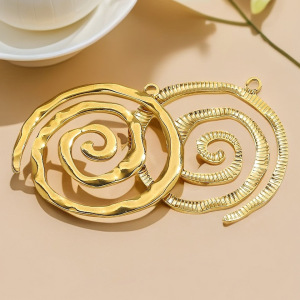 1 Piece Lustrous Series Modern Vortex Shape Stainless Steel Waterproof Gold Color Women's Pendants h5 Picture3