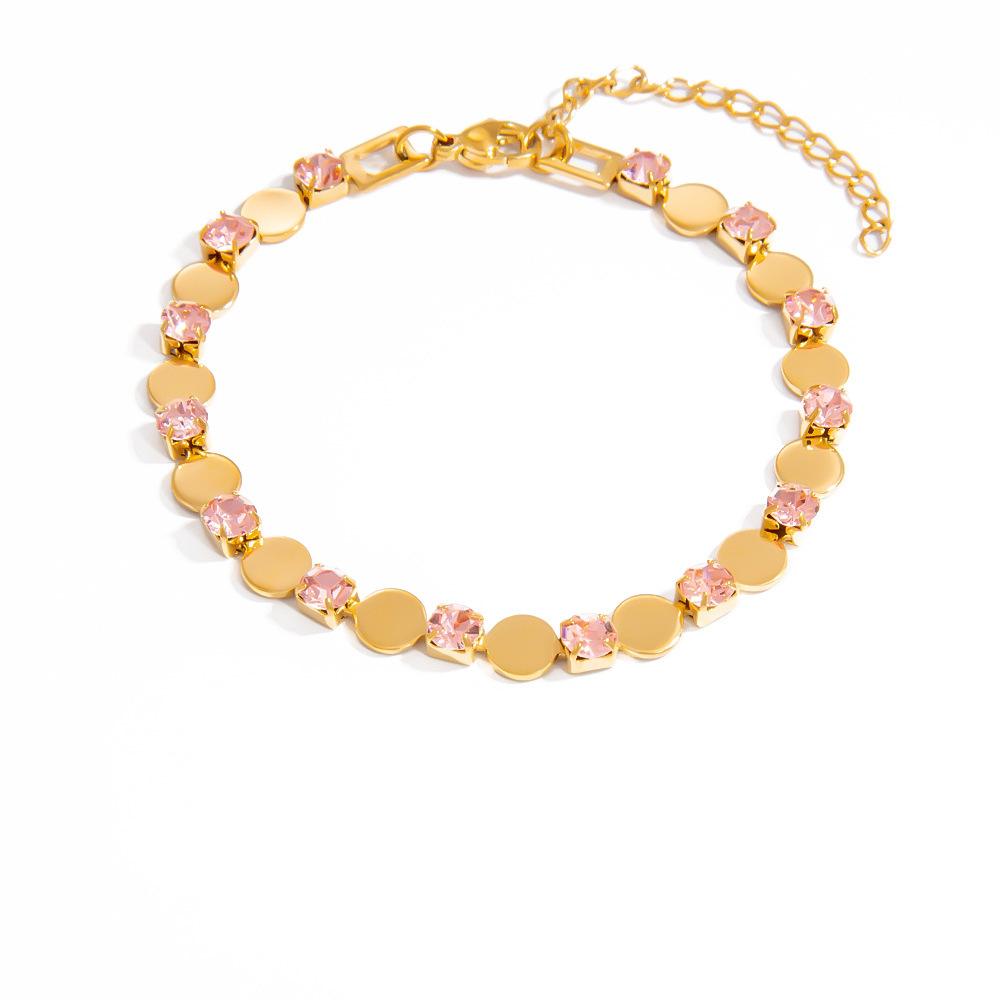 1 Piece Luxurious Series Elegant Heart Shape Delicate Titanium Steel Gold Color Women's Chain Bracelets h5Picture4