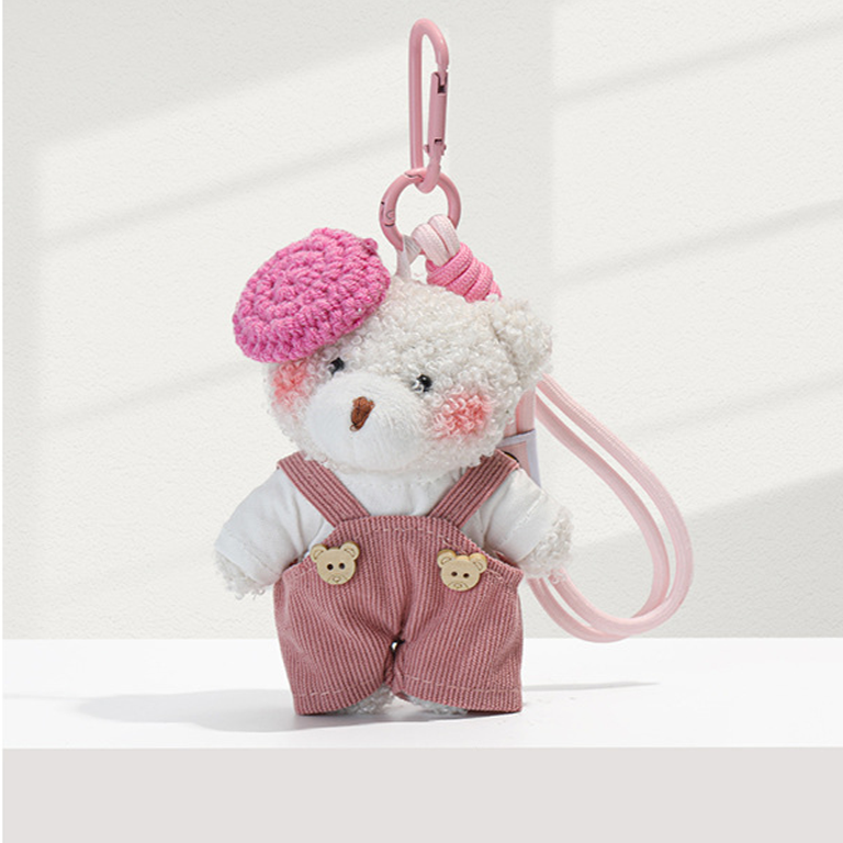 1 pièce Adorable Series Sweet Artist Bear Breloques de sac femme en rayonne exquise Image2