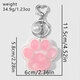 1 roze grote kattenpoot imitatie parel hart sleutelhanger