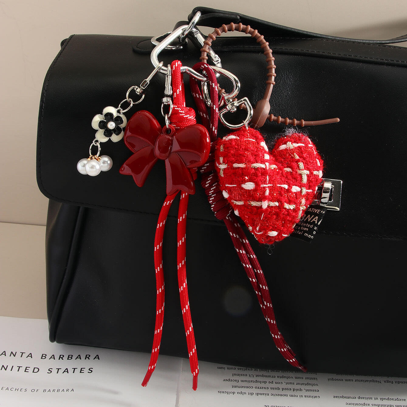 1 breloque de sac pour femme en rayonne, série romantique, élégante, en forme de cœur 