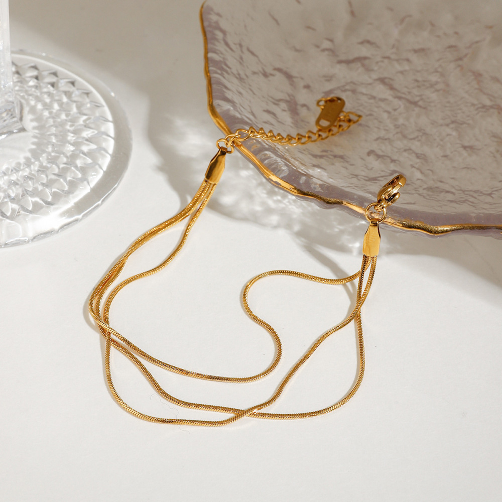 1 Stuk Elegante, Verfijnde, Waterdichte, Goudkleurige Damesarmband Van Roestvrij Staal. Afbeelding6