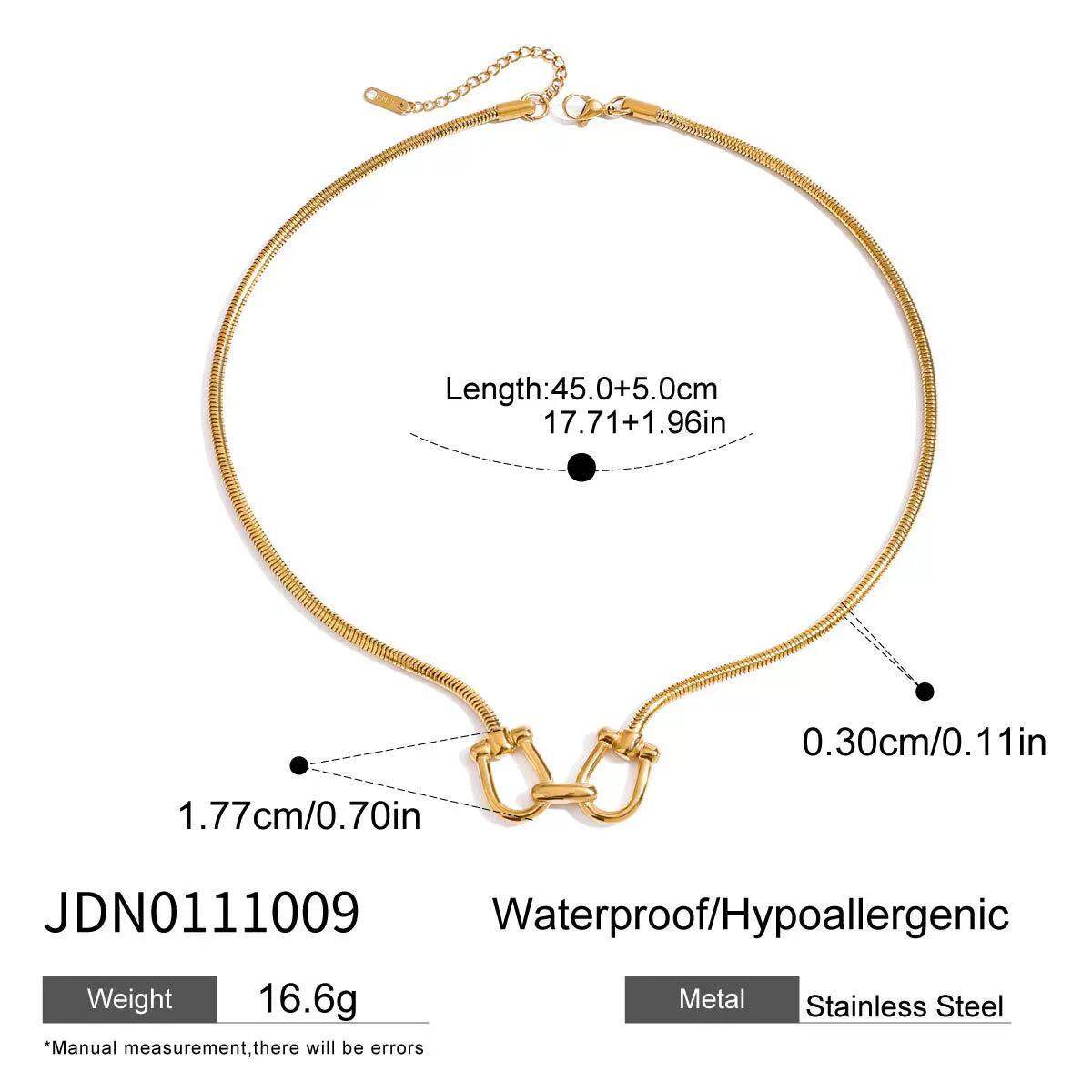 1 pezzo semplice serie  linea acciaio inossidabile color oro collane con ciondolo da donna 