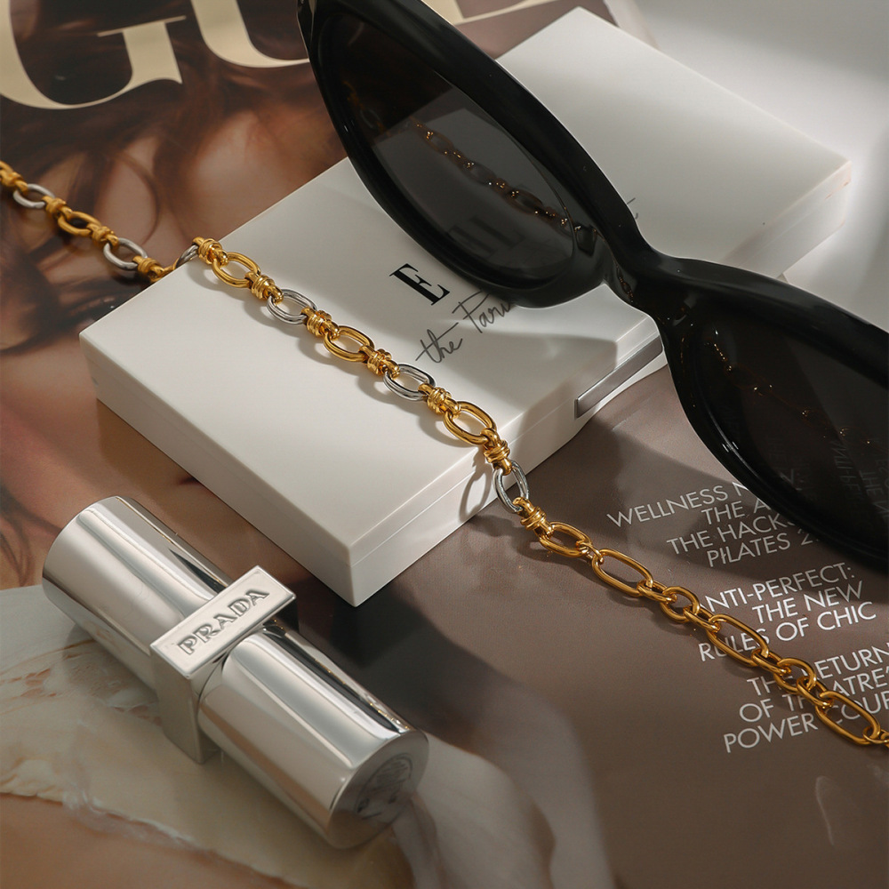 1 Stuk Simple Series Streamline Ronde Waterdichte Roestvrijstalen Damesarmband In Goud- En Zilverkleur Afbeelding3