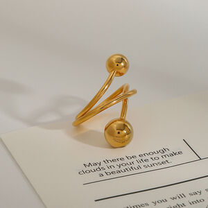 1 Piece Attractive Series Designable Twist Line Stainless Steel Waterproof Gold Color Women's Single Rings h5 Picture2