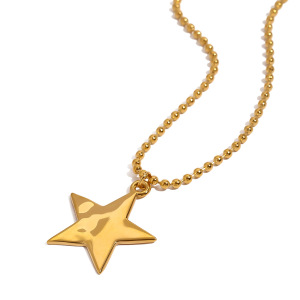 1 Stuk Moderne Serie Dagelijkse Massieve Pentagram Roestvrijstalen Waterdichte Gouden Dameshanger h5 Afbeelding7