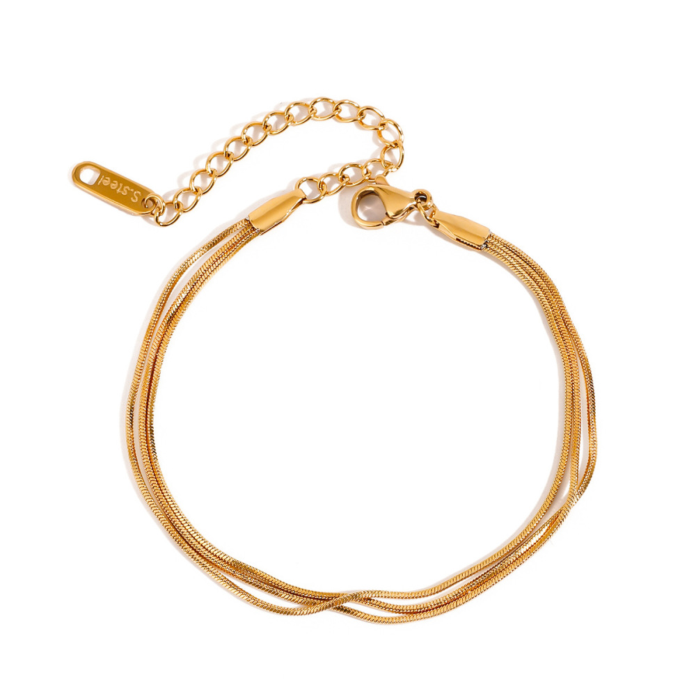 1 Stuk Elegante, Verfijnde, Waterdichte, Goudkleurige Damesarmband Van Roestvrij Staal. Afbeelding8