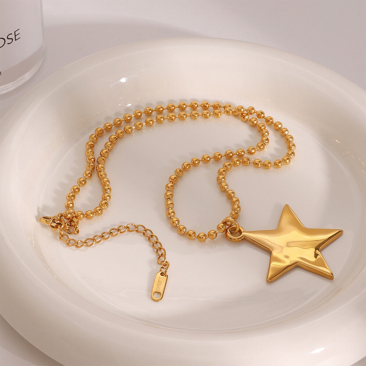 1 Piece Modern Series Daily Solid Pentagram Stainless Steel Waterproof Gold Color Women's Pendant Necklaces h5 Picture2