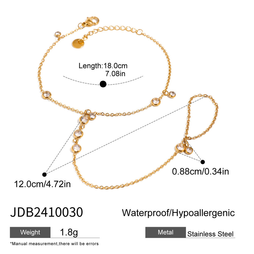 1 Stück Klassische Serie Zarte Linie Außergewöhnliches Edelstahl Wasserdicht Goldfarbenes Damen-Kettenarmband