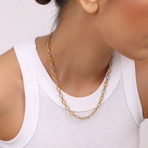 1 Piece Modern Series Sophisticated Chain Stainless Steel Waterproof Gold & Silver Color Women's Chain Necklaces h5 Picture8