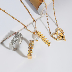 1 Piece Romantic Series Mother's Day Mom Letter Stainless Steel Waterproof Women's Pendant Necklaces h5 Picture5
