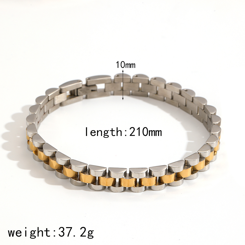 1 Stuk Minimalistische Schakelhorlogeband Van Roestvrij Staal, Waterdicht, Goudkleurig, Unisex Schakelarmbanden Afbeelding10