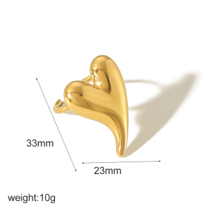 1 Pezzo Di Splendida Serie Delicata A Forma Di Cuore In Acciaio Inossidabile Impermeabile Color Oro Anelli Regolabili Da Donna h5 Immagine6