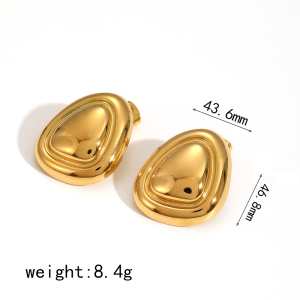1 Paio Di Orecchini A Bottone Da Donna In Acciaio Inossidabile A Forma Di Stella, Impermeabili, Color Oro E Argento, Della Serie Moden h5 Immagine8