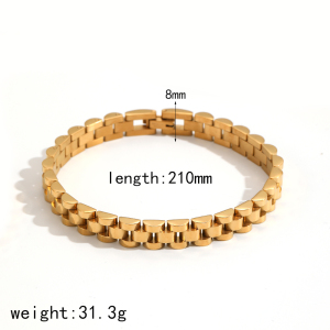 1 Stuk Minimalistische Schakelhorlogeband Van Roestvrij Staal, Waterdicht, Goudkleurig, Unisex Schakelarmbanden h5 Afbeelding7