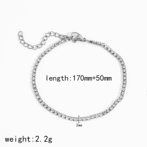 1 Piece Shining Series Exquisite Circle Stainless Steel Waterproof Gold Color Zircon Women's Chain Bracelets h5 Picture10