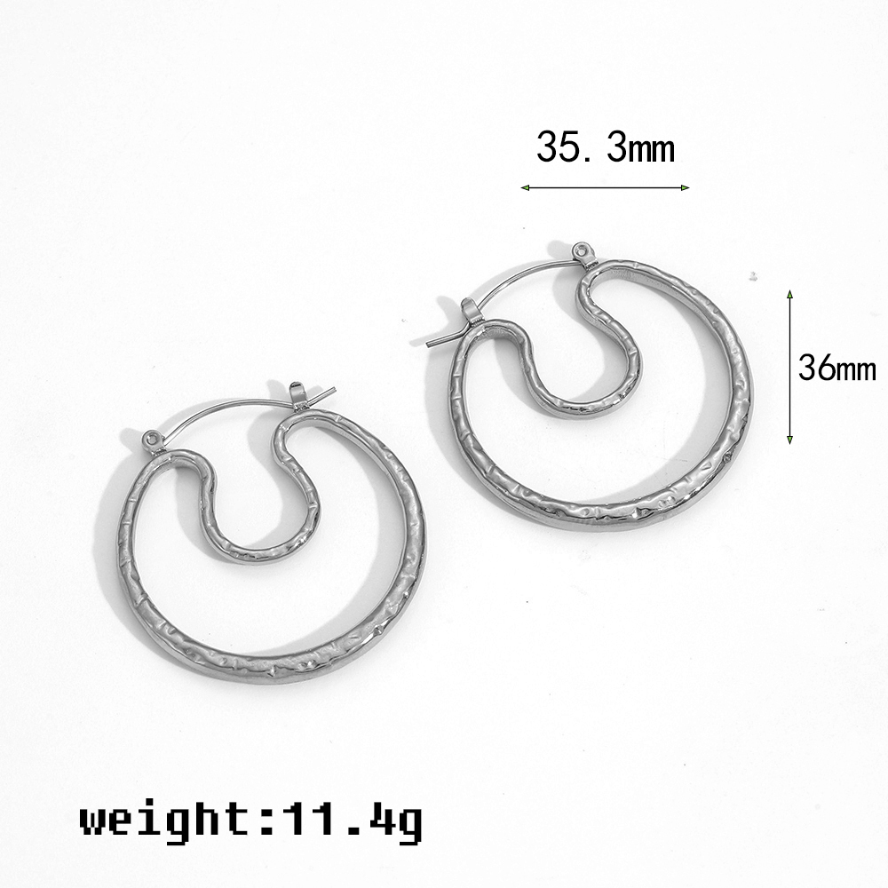 1 Paio Di Orecchini A Bottone Da Donna In Acciaio Inossidabile Color Oro, Impermeabili, Di Forma Irregolare, Della Serie Particular Daily h5Immagine7
