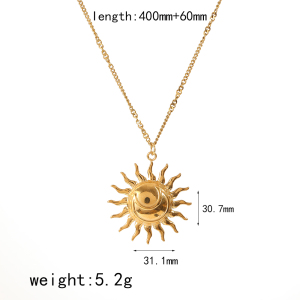 1 Pair Charming Series Delicate Sun Shape Stainless Steel Waterproof Gold Color Women's Earrings Set h5 Picture12