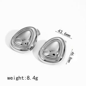 1 Paio Di Orecchini A Bottone Da Donna In Acciaio Inossidabile A Forma Di Stella, Impermeabili, Color Oro E Argento, Della Serie Moden h5 Immagine10