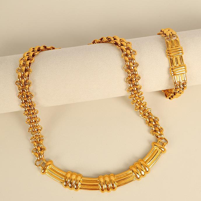 1 Piece Simple Series Classic Chain Titanium Steel Gold Color Women's Chain Necklaces Picture7