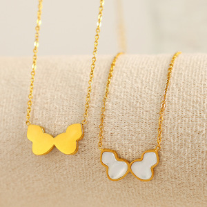 1 Piece Classic Series Daily Plant Titanium Steel Gold Color Women's Pendant Necklaces h5 Picture4