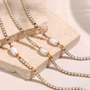 1 Piece Classic Series Retro Geometric Titanium Steel   Gold Color  Women's Chain Necklaces h5 Picture4